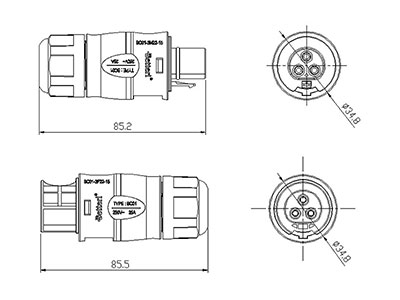 BC01 Rundsteckverbinder (3 polig)